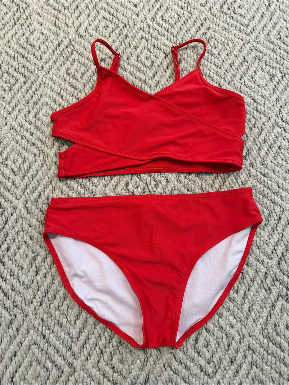 SHEIN Red Girls Two-Piece Swim Bikini Set